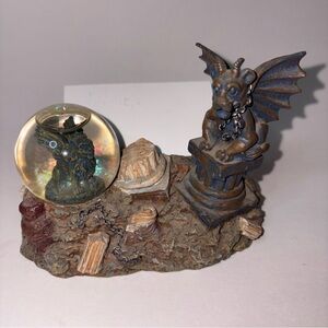 Gargoyle Snow Globe Business Card Holder Vintage 1999 by Cadona  5”x3”x5.5”